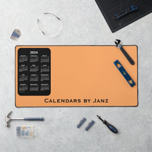 2024 Neon Sandy Brown Calendar by Janz Desk Mat
