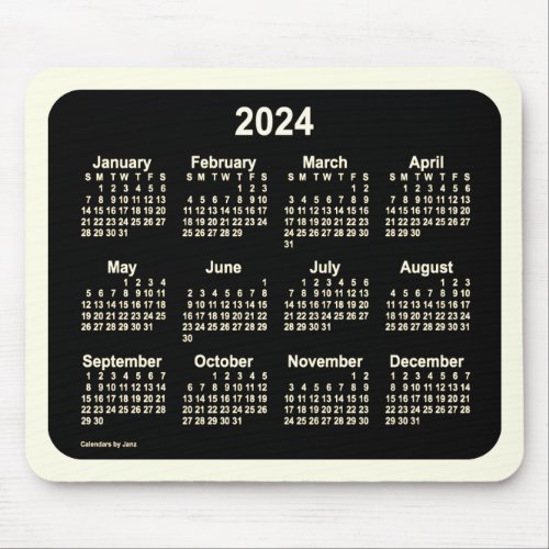 2024 Neon Sepia Calendar by Janz Two Tone Mouse Pad