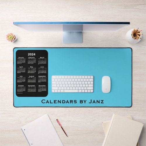 2024 Neon Sky Blue Calendar by Janz Desk Mat