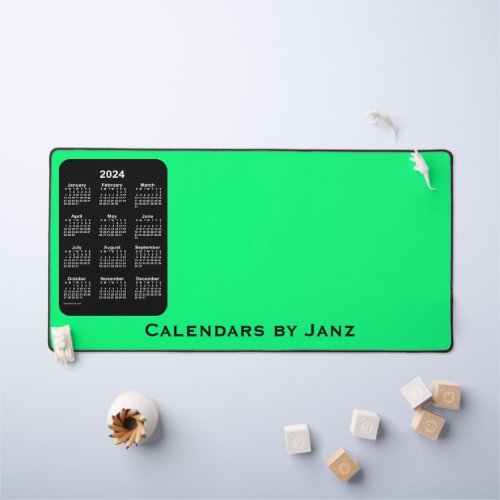 2024 Neon Spring Green Calendar by Janz Desk Mat