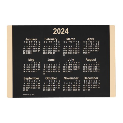 2024 Neon Wheat Laminated Calendar by Janz Placemat