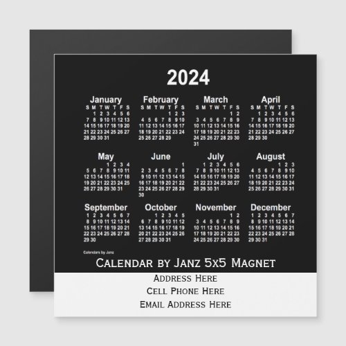 2024 Neon White Business Calendar by Janz