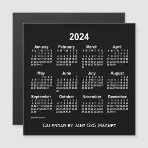 2024 Neon White Calendar by Janz 5x5 Magnet