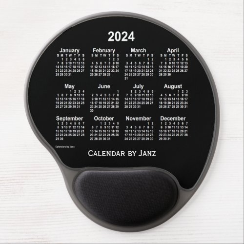 2024 Neon White Calendar by Janz Gel Mousepad