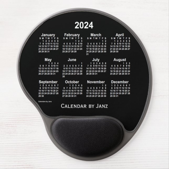 2024 Neon White Calendar by Janz Gel Mousepad (Front)