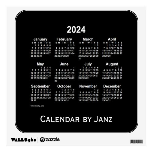 2024 Neon White Calendar by Janz Wall Decal