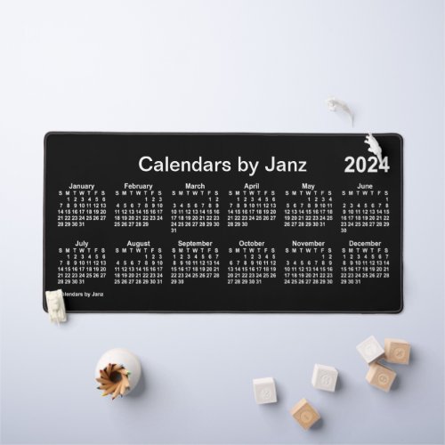 2024 Neon White Large Print Calendar by Janz Desk Mat