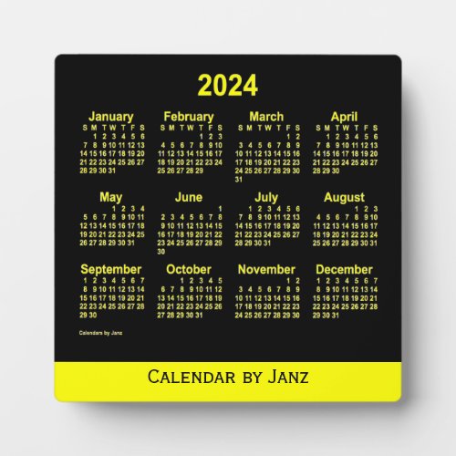 2024 Neon Yellow Desk Calendar by Janz Plaque