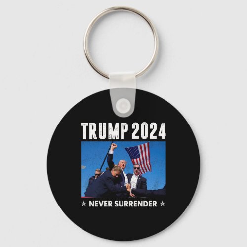 2024 Never Surrender Trump Inated  Keychain