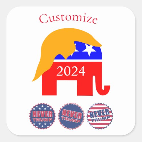 2024 Never Trump Thunder_Cove Square Sticker
