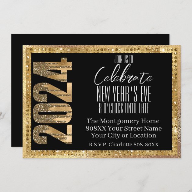 2024 New Year Black Gold Glitter Invitation Zazzle   2024 New Year Black Gold Glitter Invitation R225c2dbf575c4e3ea35bc73e686db808 Tcv4s 630 