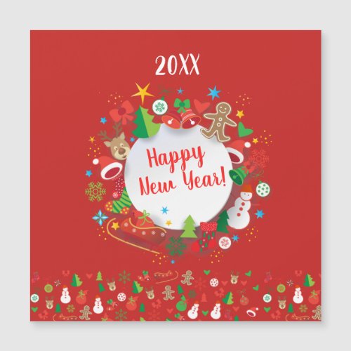 2024 New Year Christmas Holiday Magnetic Card