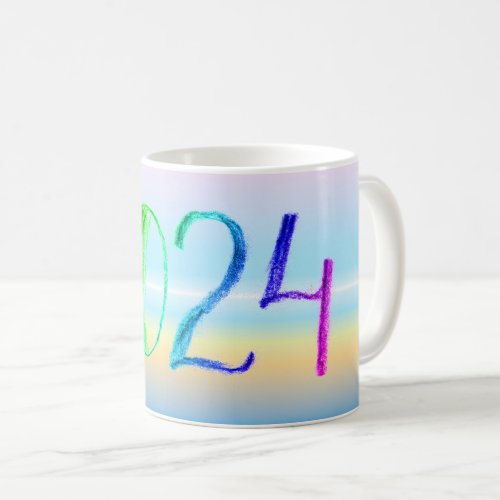 2024 new year handdrawing greeting coffee mug