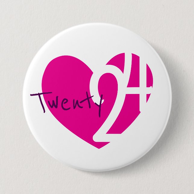 2024 new year love twenty 24 badge button (Front)