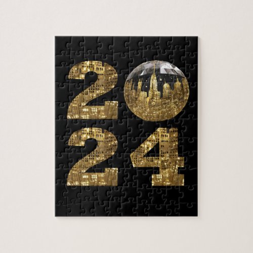 2024 New Years_Ball_NYC Gold_ Jigsaw Puzzle
