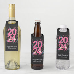 2024 New years celebration cheers graphic custom Bottle Hanger Tag