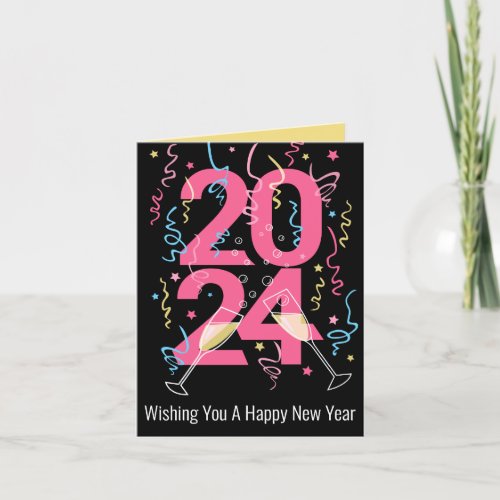 2024 New years celebration cheers graphic Holiday Card