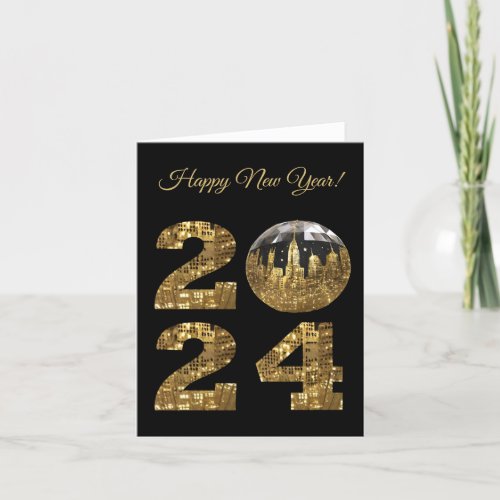 2024 New Years Eve_Gold_ Holiday Card
