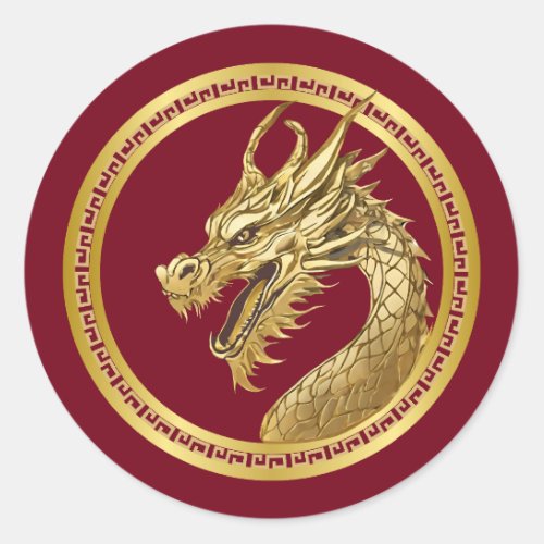 2024 New Years Eve Party_Chinese New Year_Dragon Classic Round Sticker