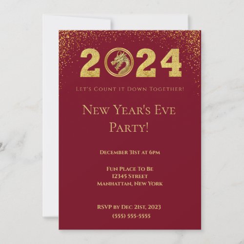 2024 New Years Eve Party_Chinese New Year_Dragon_ Invitation