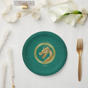 2024 New Year's Eve Party-Chinese New Years-Dragon Paper Plates