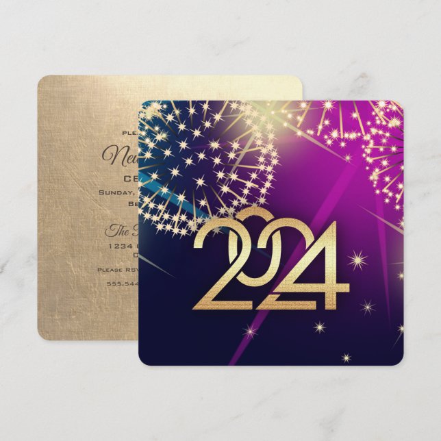 2024 New Year's Eve Party Custom Invitations (Front/Back)
