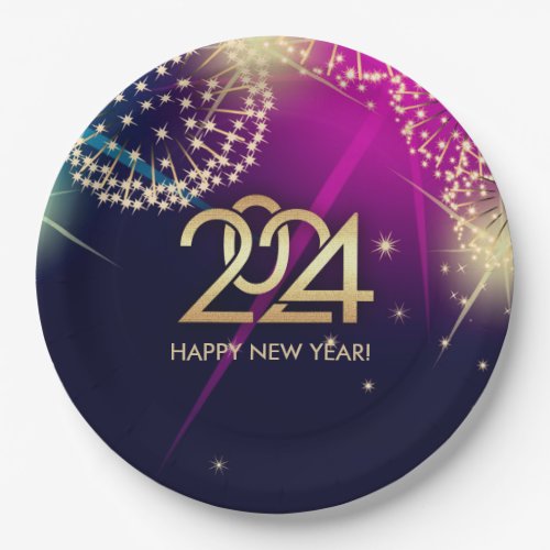 2024 New Years Eve Party Fireworks  Paper Plates