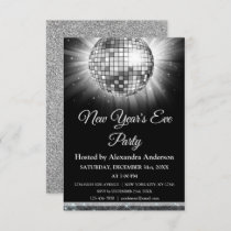 2024 New Year's Eve Party Silver Disco Ball Invitation