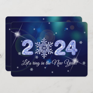 2024 New Year's Eve Party Snowflake Invitation