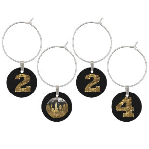2024 New Years Party-Ball-NYC Gold- Wine Charm
