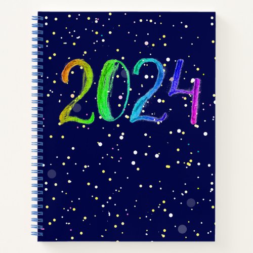 2024 number year lettering drawing Spiral Notebook