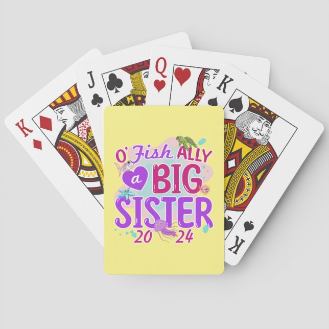 2024 Officially - O'Fishally a Big Sister Pun Poker Cards (Back)
