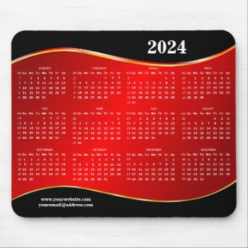 2024 On Red And Black Background Mouse Pad by Stangrit at Zazzle