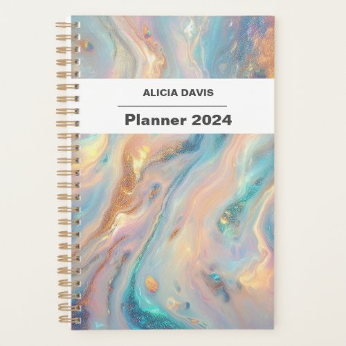 2024 Opal Gold Undated  your name Planner