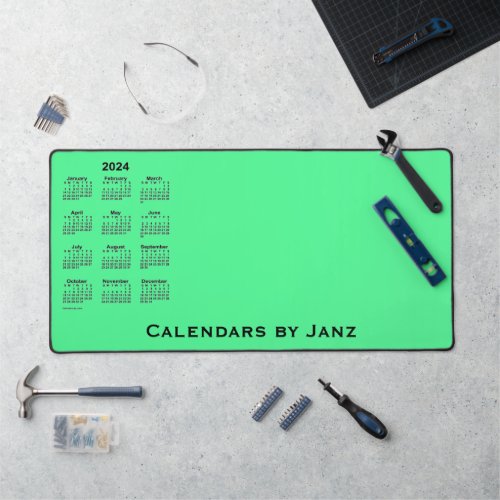2024 Pale Green Calendar by Janz Desk Mat