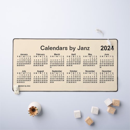 2024 Papaya Whip Large Print Calendar by Janz Desk Mat