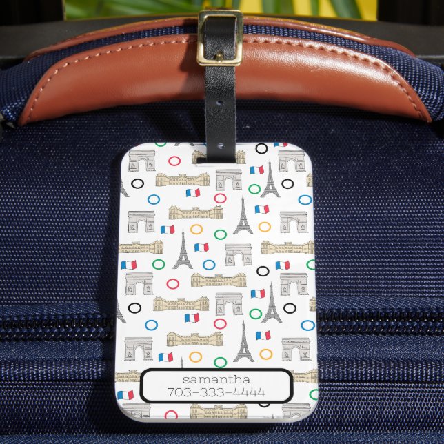 2024 Paris France Games Summer Personalized Luggage Tag (Front Insitu 2)