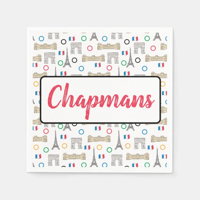 2024 Paris France Games Summer Personalized Napkins (Front)