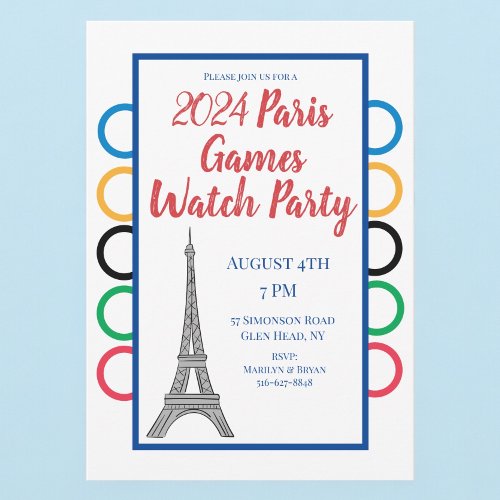 2024 Paris Games Summer Watch Party Rings Invitation