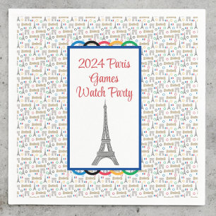 2024 Paris Games Summer Watch Party Rings Napkins