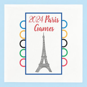 2024 Paris Games Summer Watch Party Rings Napkins