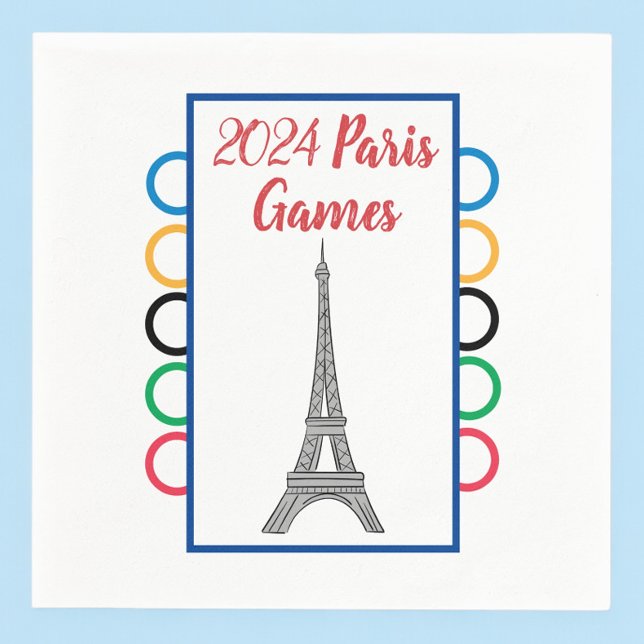 2024 Paris Games Summer Watch Party Rings Napkins (Creator Uploaded)