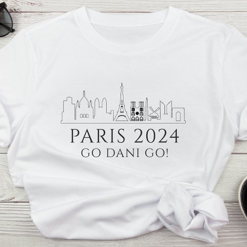 2024 Paris Summer Skyline Sports Minimal Custom  T_Shirt