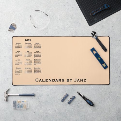 2024 Peach Puff Calendar by Janz Desk Mat