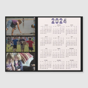 2024 Personalized 3 Family Photo Collage Calendar