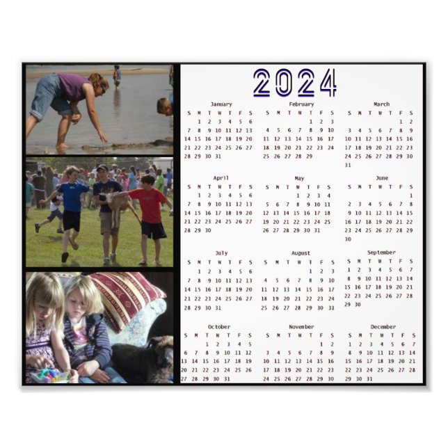 2024 Personalized Family Photo Collage Calendar (Front)