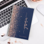2024 Personalized Navy Blue Rose Gold Glitter Planner<br><div class="desc">Personalize this elegant modern design with your name in vertical rose pink signature handwriting script on a navy blue background trimmed with a rose gold faux glitter border. Add the year in sans serif font. (To keep the swashes at the beginning and end of the name, replace only the letters,...</div>