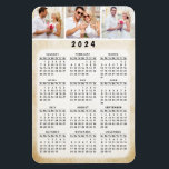 2024 Personalized Photo Magnetic Fridge Calendar Magnet<br><div class="desc">Create your own full year 2024 magnetic photo calendar with a stylish design. This 4x6 mini magnet calendar is perfect for personal using, but it's also suitable as a gift or a favor for your family, friends, colleagues and workmates. Personalize the modern 2024 calendar with own photography. Square photos are...</div>