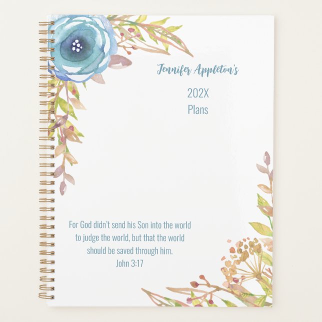 2024 Personalized | Scripture | Watercolor  Planner (Front)