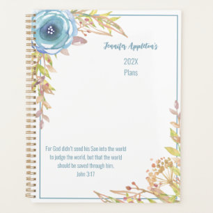 2024 Personalized Scripture Watercolor Planner
